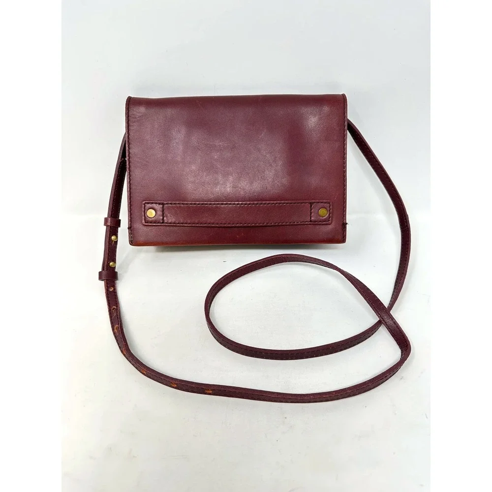 Madewell The Morgan E0328 Leather Crossbody Burgundy